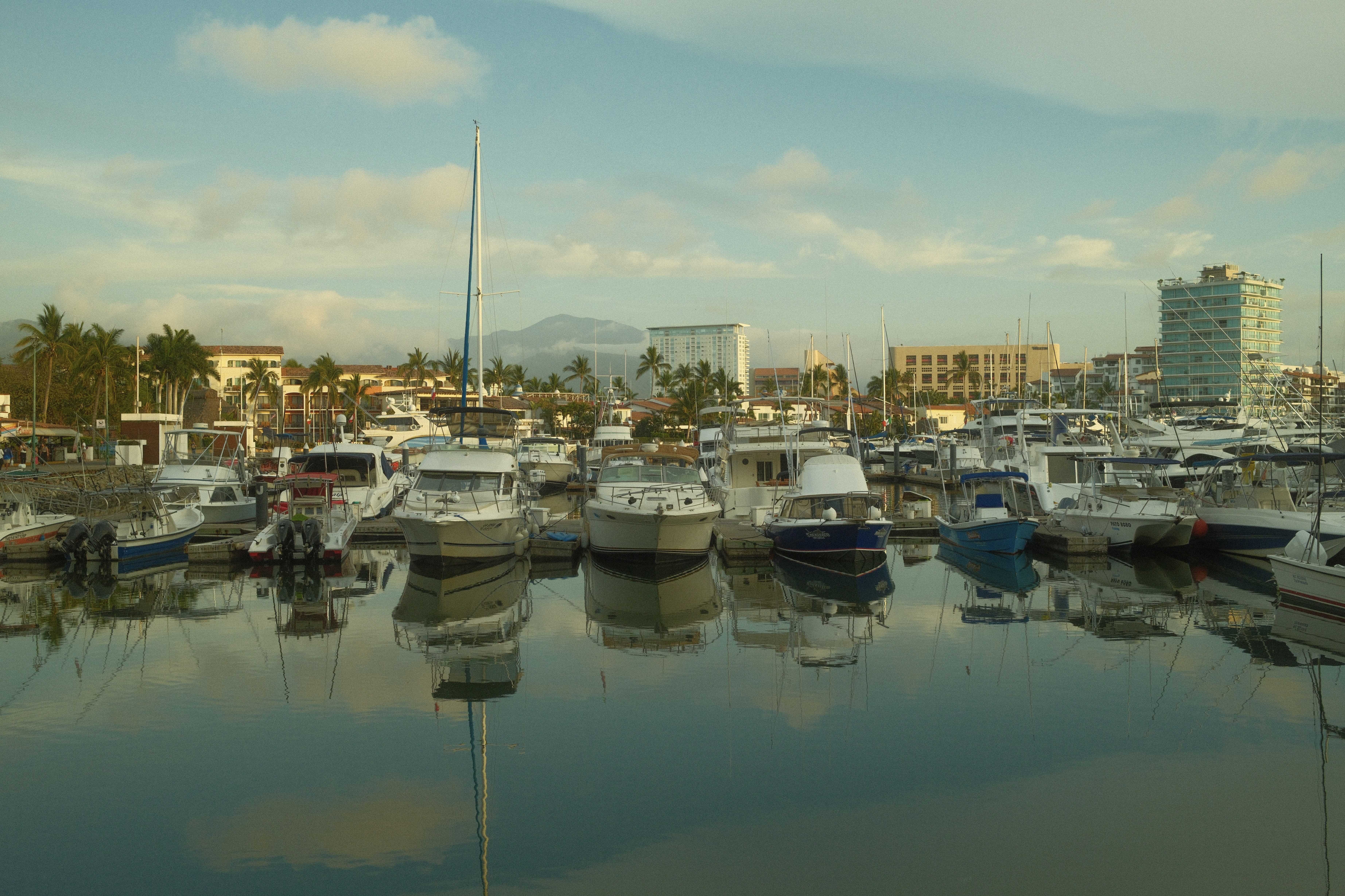 Boats floating in Puerto Vallarta Marina